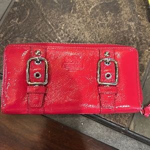 NWOT Coach Large Red Leather Wallet